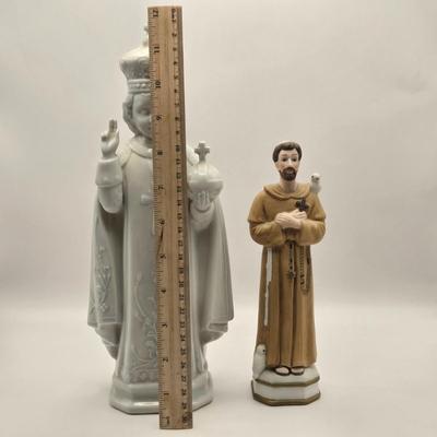 LOT 116:K St. Jude, Jesus Christ, Virgin Mary, and Other Statues, Lighted Figures, Ten Commandment Plate, Pocket Size Bible, & More