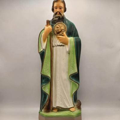 LOT 116:K St. Jude, Jesus Christ, Virgin Mary, and Other Statues, Lighted Figures, Ten Commandment Plate, Pocket Size Bible, & More