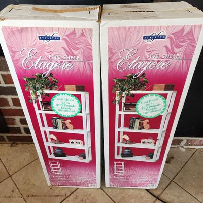 2 Five Shelf Etagere 58.5Hx31"Wx9 3/8" D