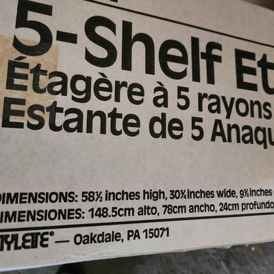 2 Five Shelf Etagere 58.5Hx31"Wx9 3/8" D