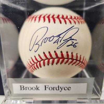 Brook Fordyce Signed Autographed Baseball In Collectors Case