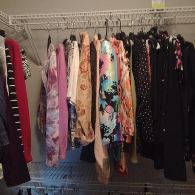 Large Selection of Ladies Clothing- Mostly Tops-Assorted Makers- Approx Size 10- Some New with Tags