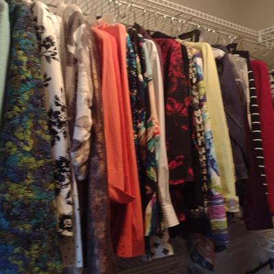 Large Selection of Ladies Clothing- Mostly Tops-Assorted Makers- Approx Size 10- Some New with Tags