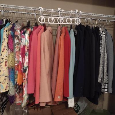 Large Selection of Ladies Clothing- Mostly Tops-Assorted Makers- Approx Size 10- Some New with Tags