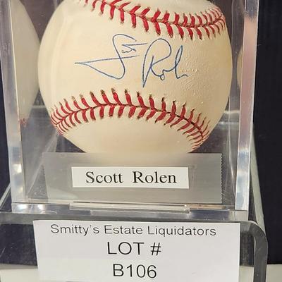 Scott Rolen Signed Autographed Baseball In Collectors Case