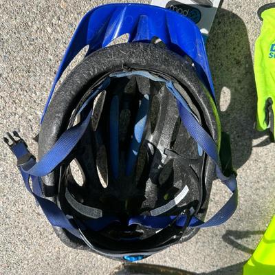 NEW BONTRAGER TIRE PUMP, 2 HELMETS, FLUORESCENT SAFETY VEST AND MORE