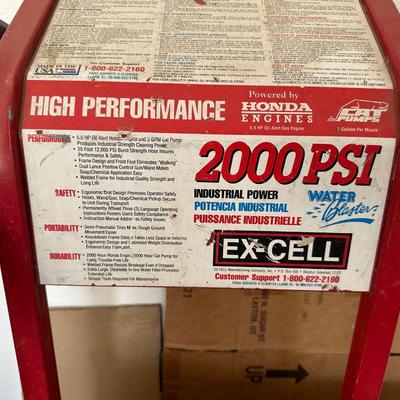 EX-CELL 2000 PSI PRESSURE WASHER WITH A HONDA ENGINE