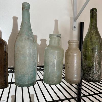 VINTAGE & ANTIQUE GLASS BOTTLES