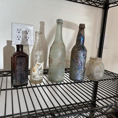 VINTAGE & ANTIQUE GLASS BOTTLES