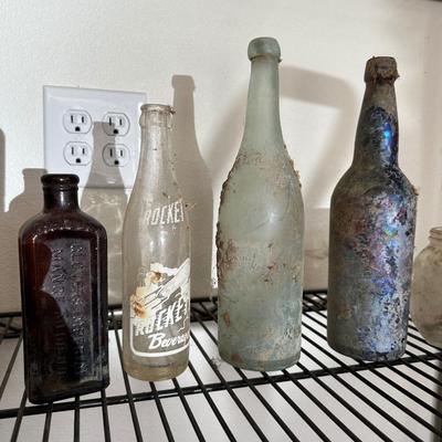 VINTAGE & ANTIQUE GLASS BOTTLES