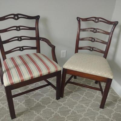 Pair of Statesville Ross Wood Frame Accent/Dining Chairs with Upholstered Seats