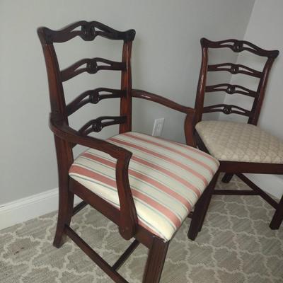 Pair of Statesville Ross Wood Frame Accent/Dining Chairs with Upholstered Seats