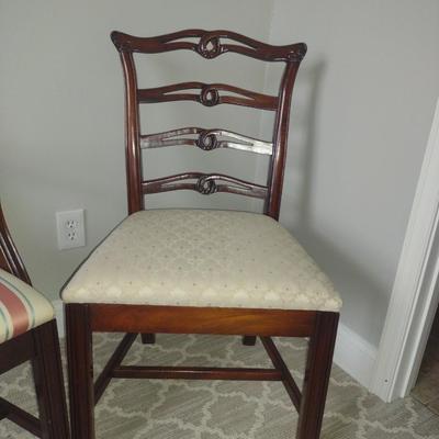 Pair of Statesville Ross Wood Frame Accent/Dining Chairs with Upholstered Seats