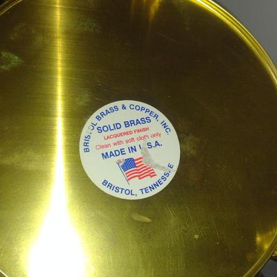 Brass Cachepot/Waste Can with Lion Head Design- Approx 8" in Diameter, 9 1/4" Tall