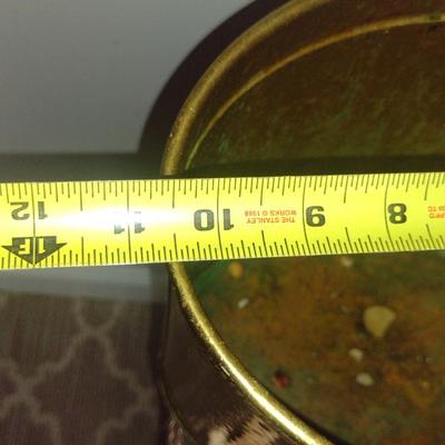 Brass Oval Shaped Waste Can- Approx 12" Tall