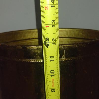 Brass Oval Shaped Waste Can- Approx 12" Tall