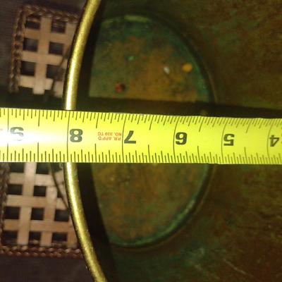 Brass Oval Shaped Waste Can- Approx 12" Tall