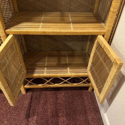 2 RATTAN SHELVES