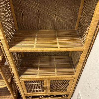 2 RATTAN SHELVES