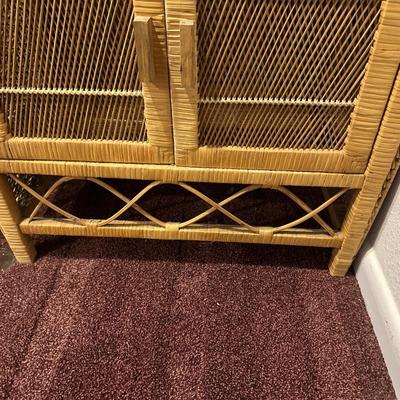 2 RATTAN SHELVES
