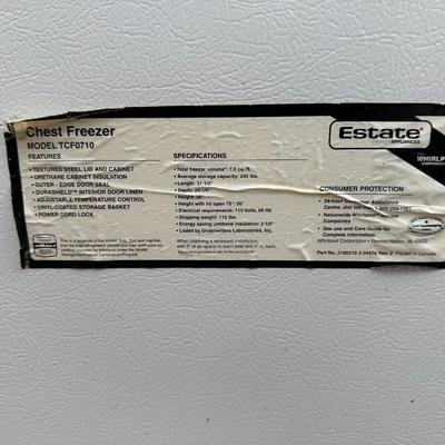 SMALLER ESTATE CHEST FREEZER