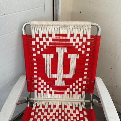 INDIANA HOOSIERS LAWN CHAIR, BEAN BAG CHAIR AND LICENSE PLATE FRAMES