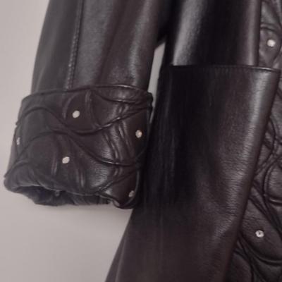 Jones Furs Ladies Leather Coat- Size Small- Approx 35" Long