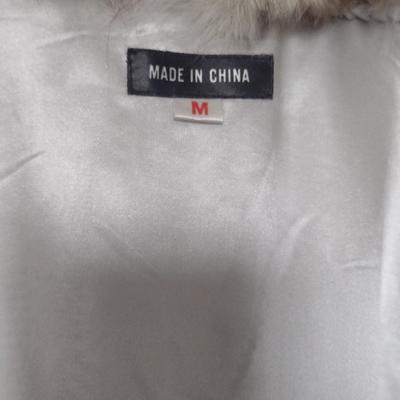 Finnish Natural Blue Fox Fur Ladies Coat- Size Medium
