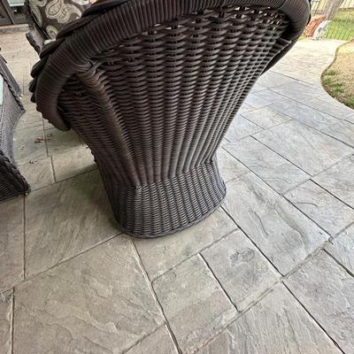 Outdoor - Back Patio - Patio Set - Rattan is in great condition - cushions are worn