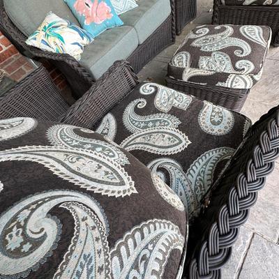 Outdoor - Back Patio - Patio Set - Rattan is in great condition - cushions are worn