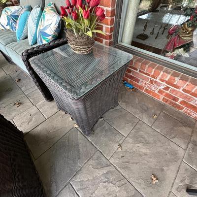 Outdoor - Back Patio - Patio Set - Rattan is in great condition - cushions are worn