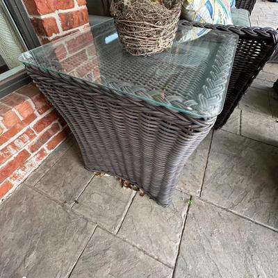 Outdoor - Back Patio - Patio Set - Rattan is in great condition - cushions are worn