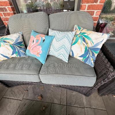 Outdoor - Back Patio - Patio Set - Rattan is in great condition - cushions are worn