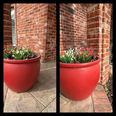 Outdoor - Front Porch - Pair Red Planters