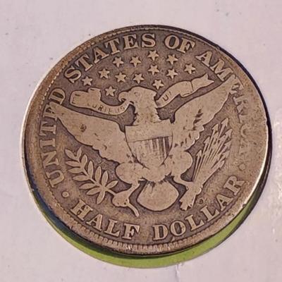 1907 Barber Half Dollar USA Silver 50c Coin