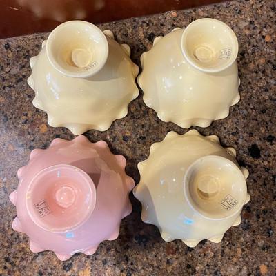Four Pot Luck Flirt Ruffled Dessert Bowls (K-SS)