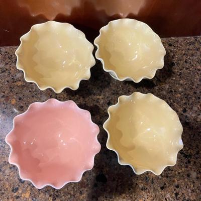 Four Pot Luck Flirt Ruffled Dessert Bowls (K-SS)
