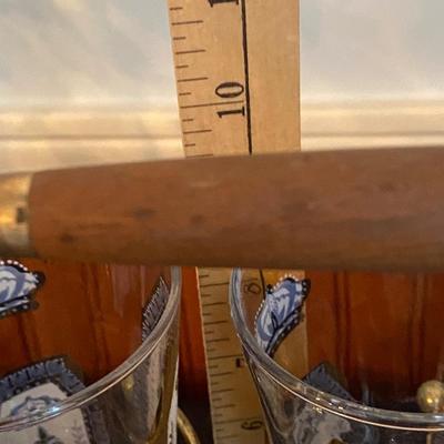 Lot of 8 Mid Century Retro Barware Pilsner Beer Glasses with carrier