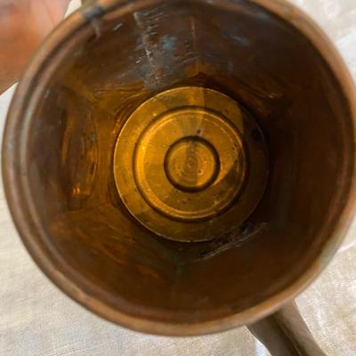 Vtg Moroccan copper and brass ornate teapot