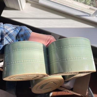 Yellow Ware Over and Back Ramekins & Stunning Pottery (K-SS)