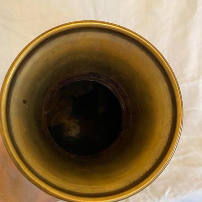 Beautiful Vintage 15" Chinese Brass and Cloisonné Large Vase with Floral design