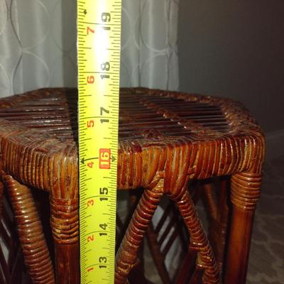Woven Fiber Plant Stand- Approx 11" Wide, 16" Tall
