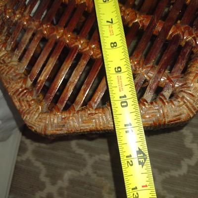 Woven Fiber Plant Stand- Approx 11" Wide, 16" Tall