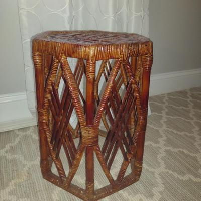 Woven Fiber Plant Stand- Approx 11" Wide, 16" Tall