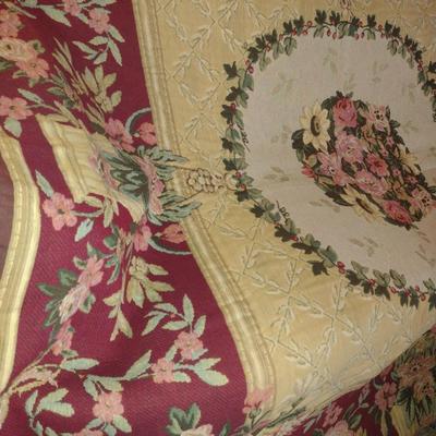 Belgian Best of Flanders 'Savonnerie II' Flemish Tapestry Bed Coverlet- Approx 86" Square