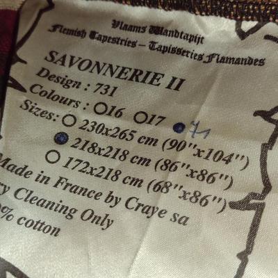 Belgian Best of Flanders 'Savonnerie II' Flemish Tapestry Bed Coverlet- Approx 86" Square