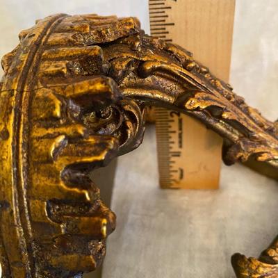 Antique Chinoiserie Pagoda Carved Gilded Wood - Accent Mirror with Shelf