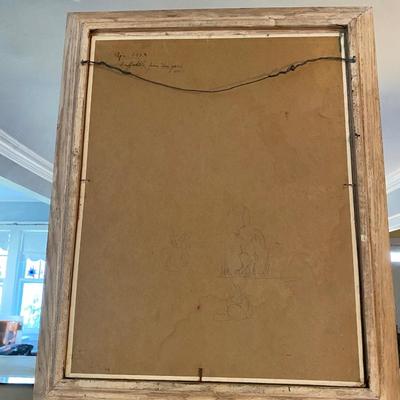 Framed Daffodil painting