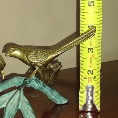Andrea by Sadek Brass Birds on Branch Flower/Candle Holder