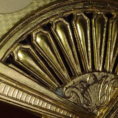 Brass Fan Shaped Table Top Picture Frame